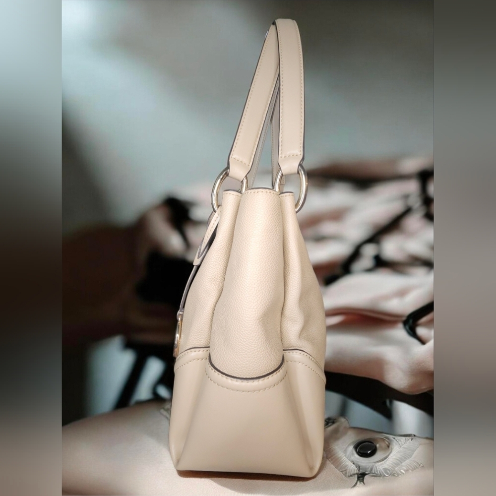 Michael Kors Nicole Large Pebbled Leather Tote Bag In Bisque - Picture 5 of 15